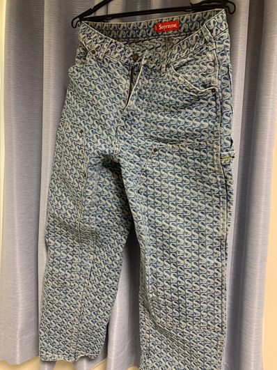 Supreme Monogram Double Knee Denim Painter Pant "Blue"