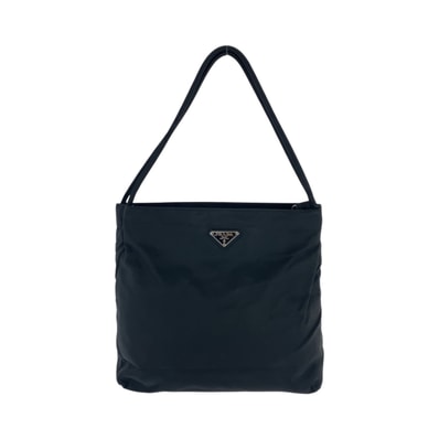 美品 PRADA プラダ テスート 三角ロゴプレート ブラック 黒 シルバー金具 ナイロン ショルダーバッグ トートバッグ 501620 【中古】