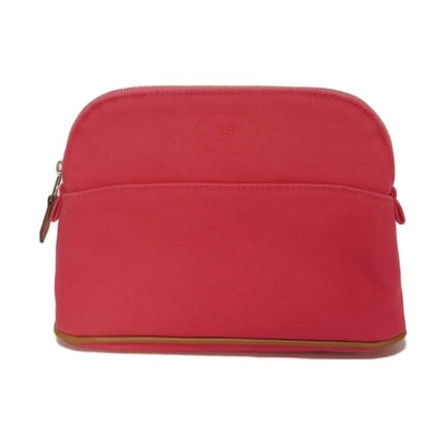 HERMES エルメス ボリード ポーチ ミニ 20 PM 現行 Hロゴ アニョー ピンク オレンジ ナイロン Hマーク コットン ハイビスカス クラッチバッグ H104773M 06