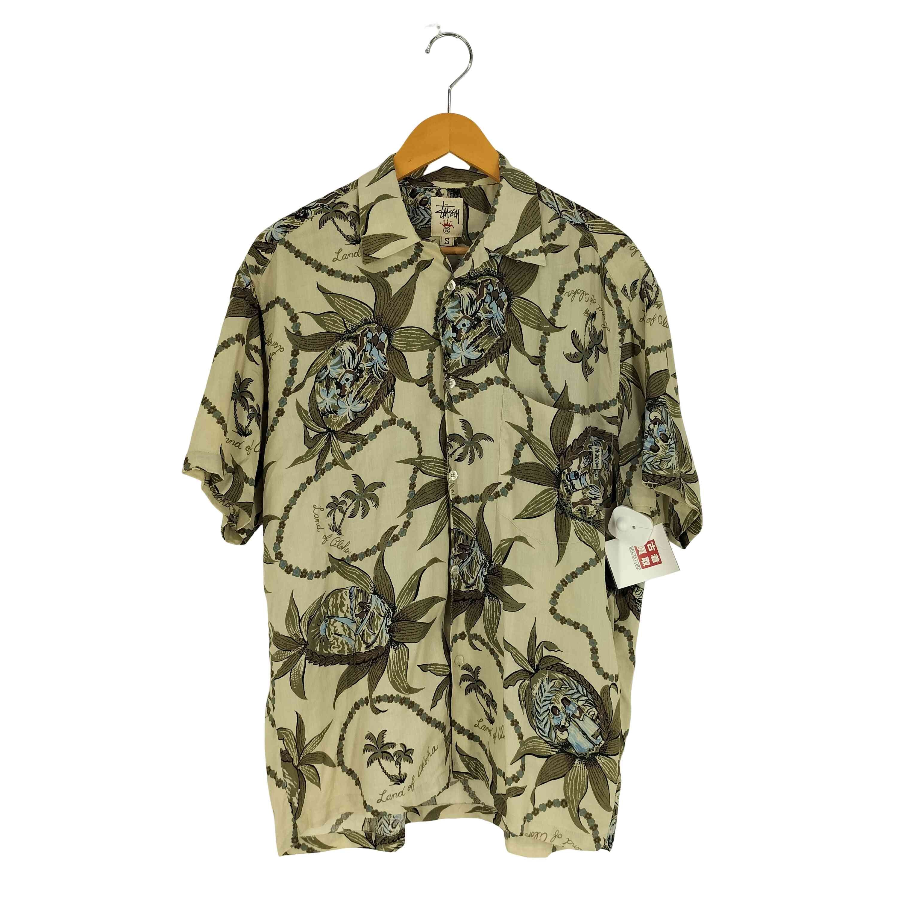 80S~90S  白タグ Land hawaii レーヨン アロハシャツ【1139476836239】