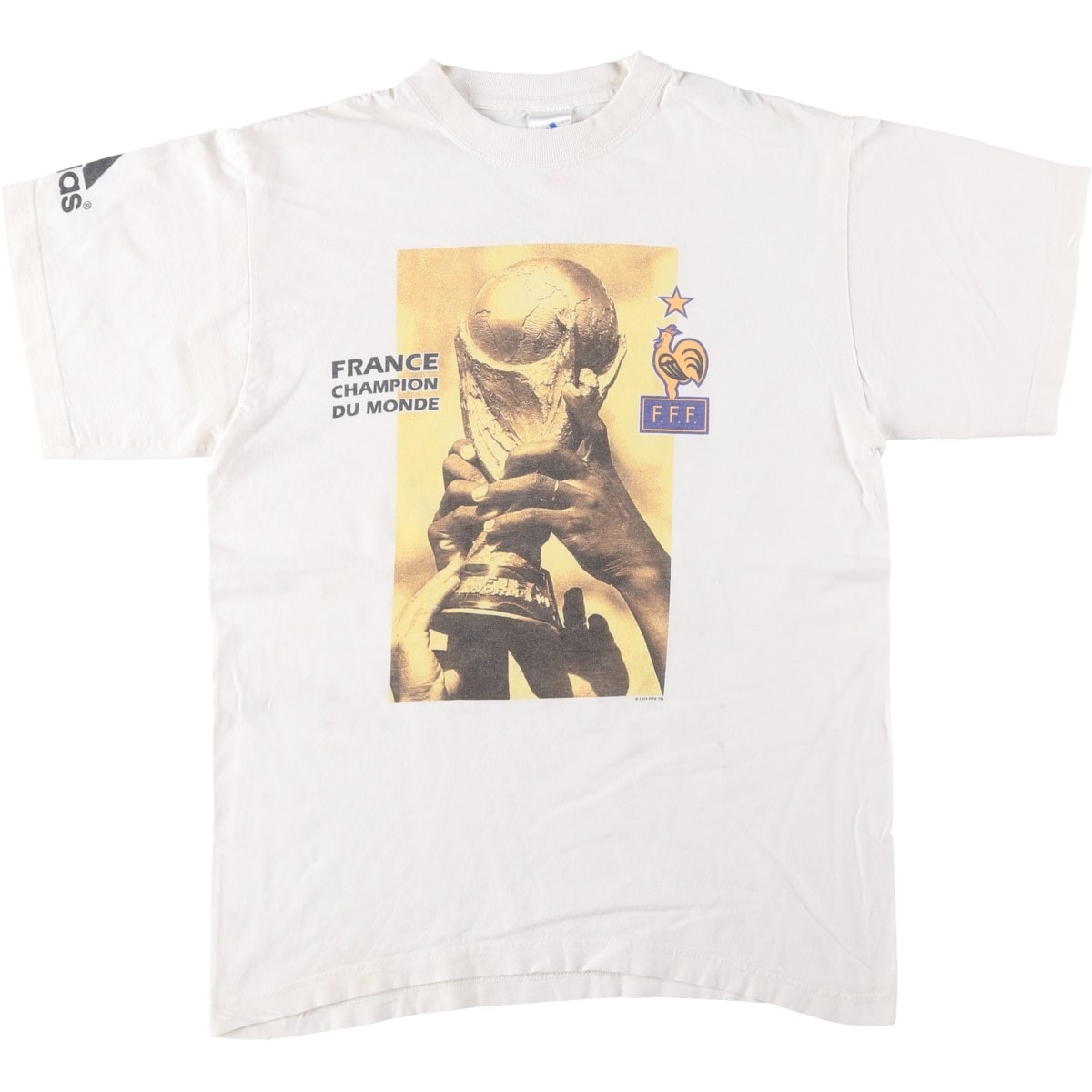 古着 70年代 アディダス adidas ワールドカップ フランス代表 スポーツTシャツ EEC製 メンズM相当 ヴィンテージ/eaa638981