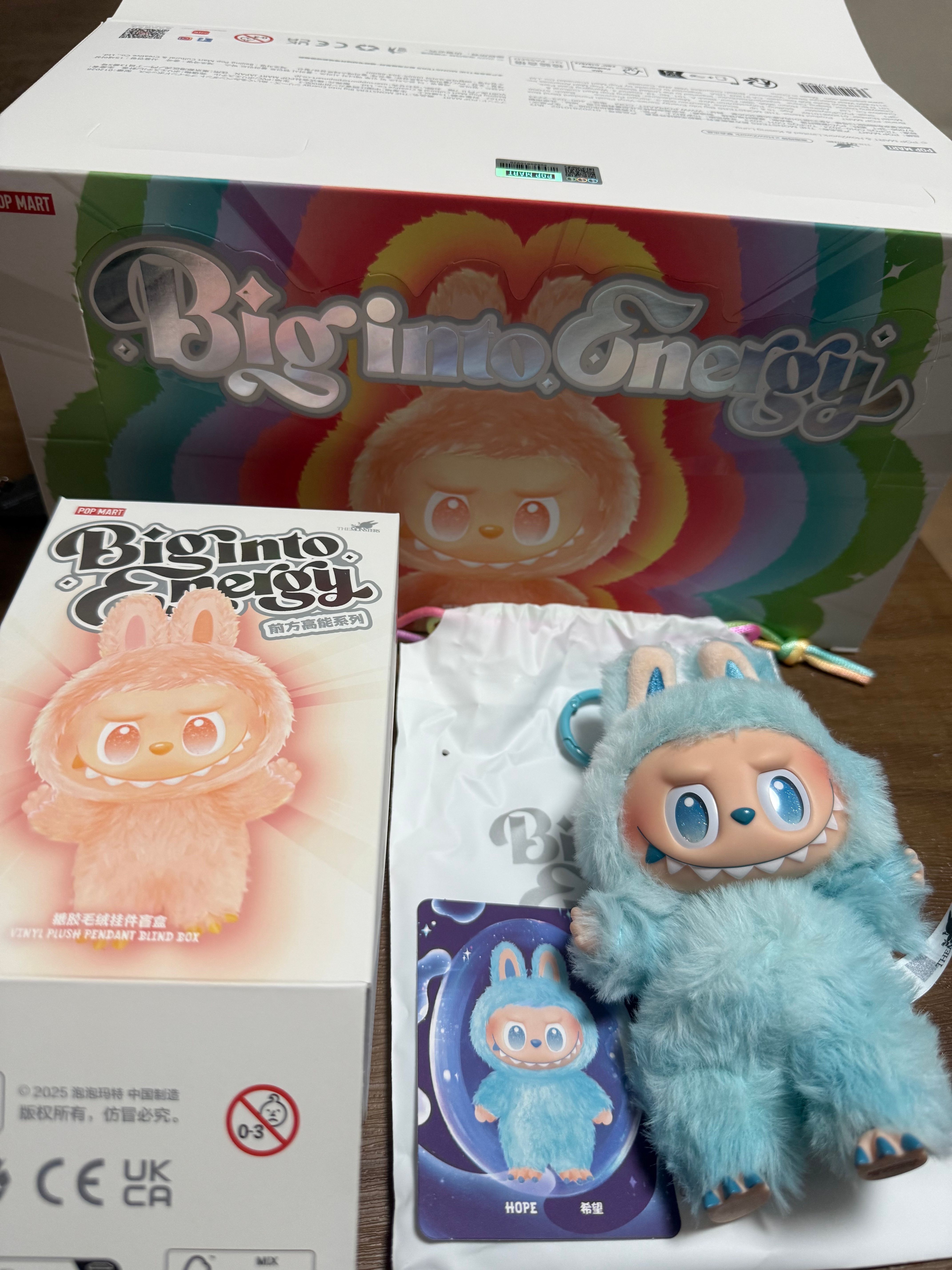 POP MART THE MONSTERS (LABUBU) Big into Energy Series Plush Pendant HOPE