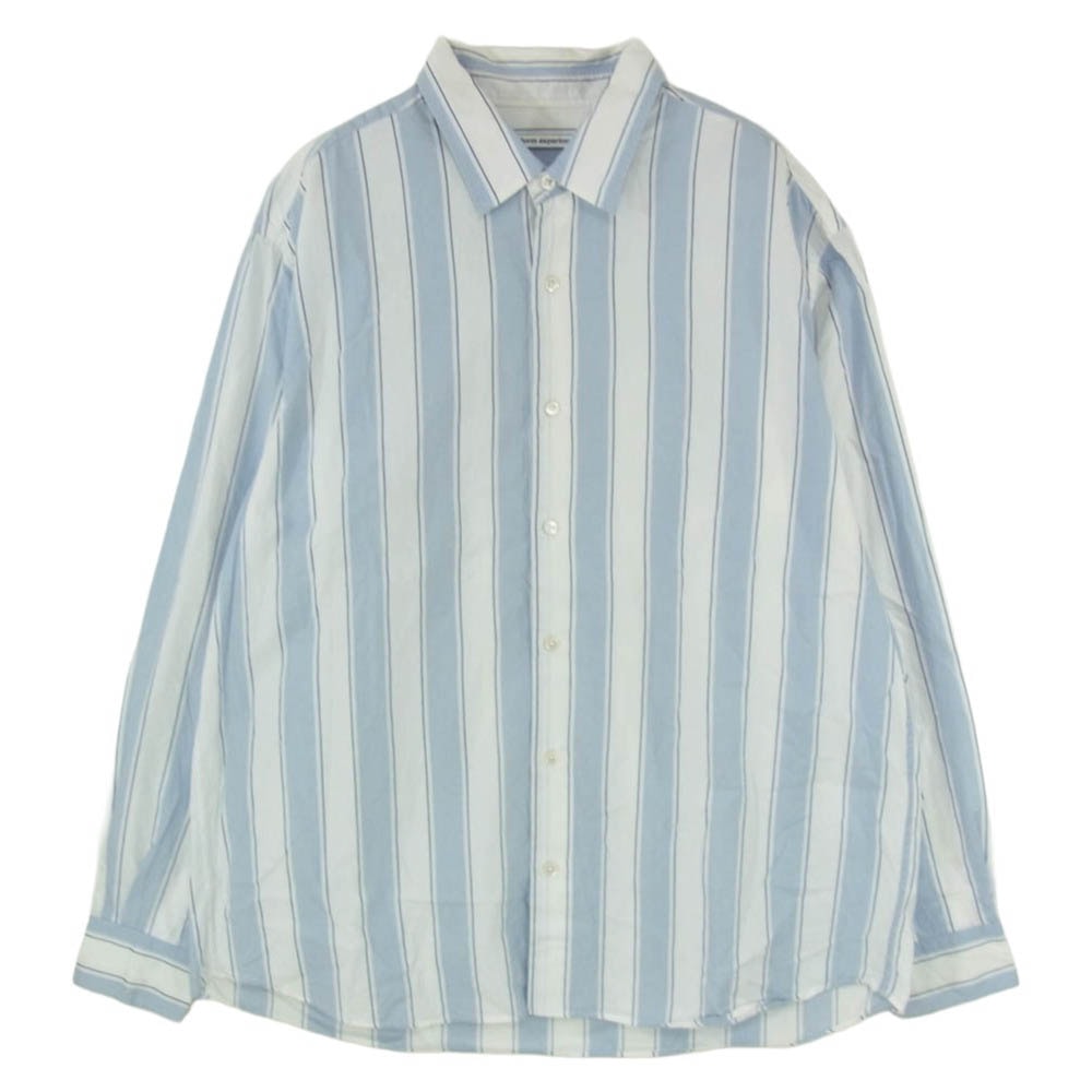 uniform experiment ユニフォームエクスペリメント 26SS UE-260038 VENTILATION RELAX-FIT L/S SHIRT ベンチレーション リラックスフィット ストライプ 長袖 シャツ ライトブルー系 3【中古】