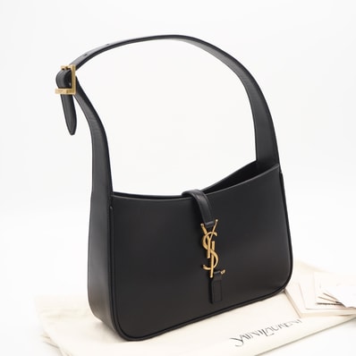 極美品 SAINT LAURENT サンローラン カーフスキン ル サンカセット 657228 ハンドバッグ ブラック カーフレザー レディース