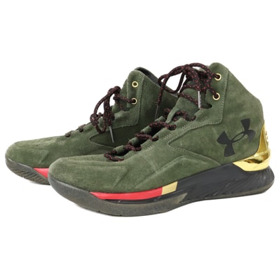 アンダーアーマー 1296617-330 Curry 1 Lux Mid Suede Downtown Green 27