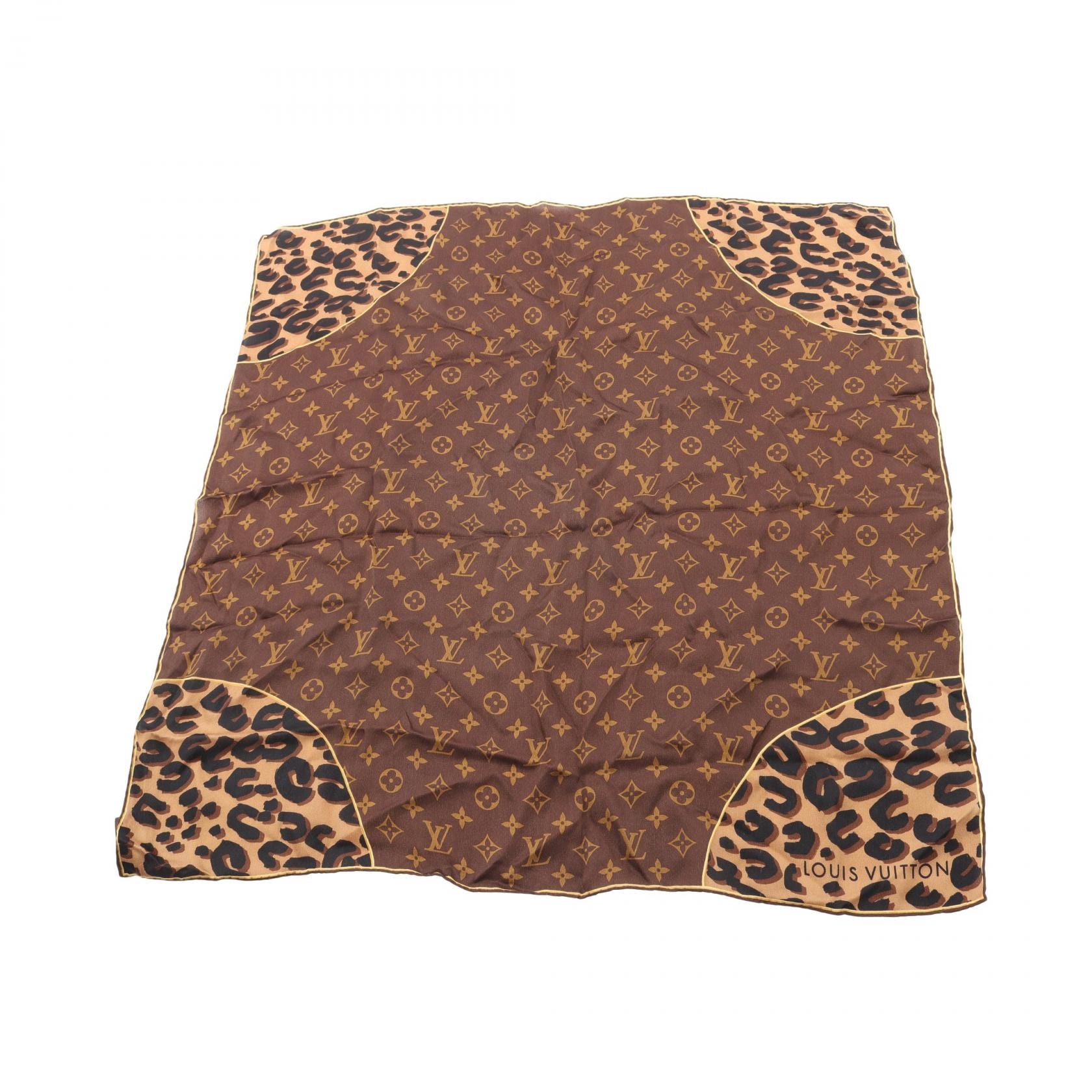 ルイ・ヴィトン LOUIS VUITTON カレ モノグラム スカーフ 衣料品 シルク レディース ブラウン系 / マルチカラー M72124 【中古】