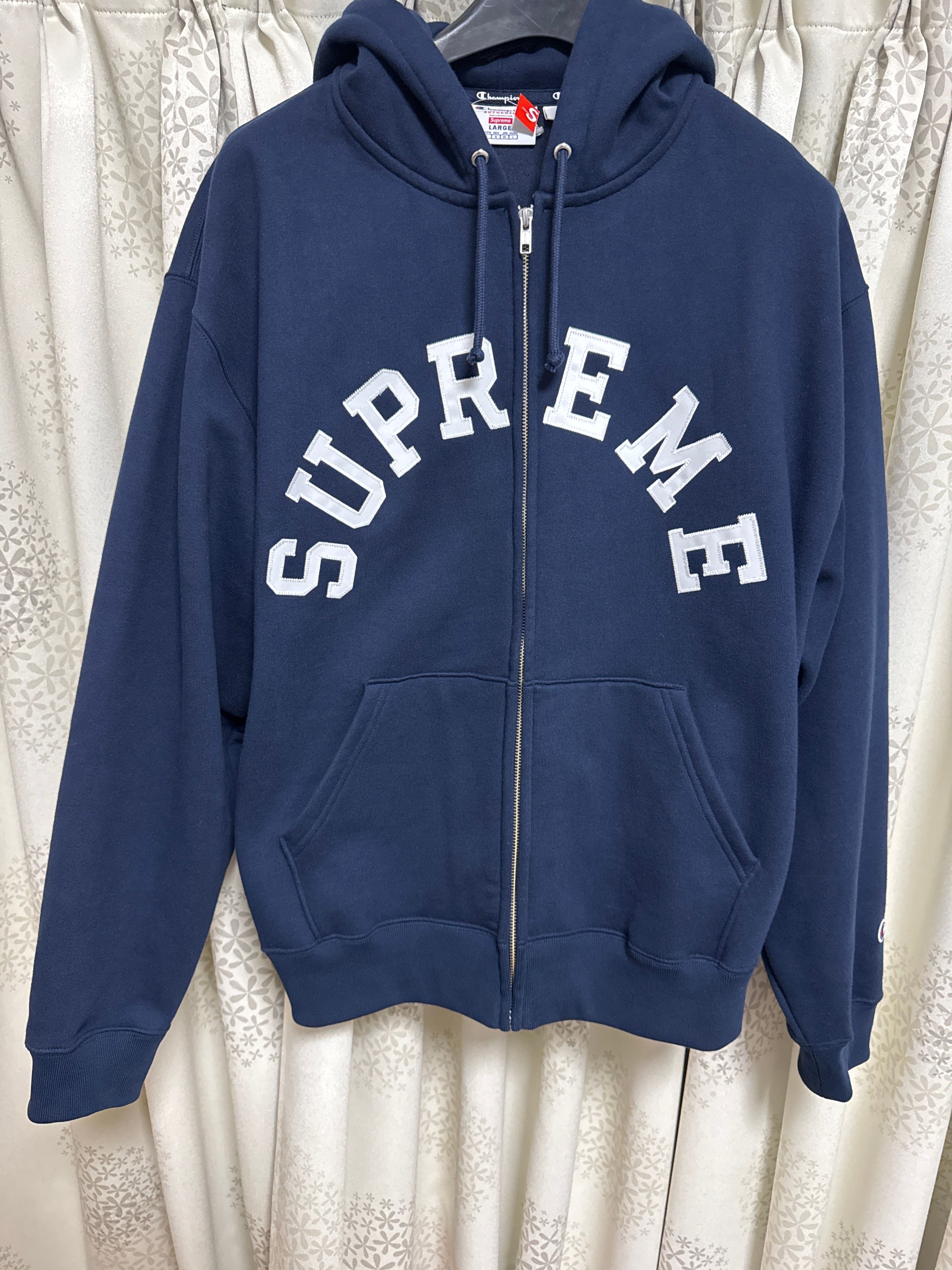 Supreme x Champion Zip Up Hooded Sweatshirt "Navy"