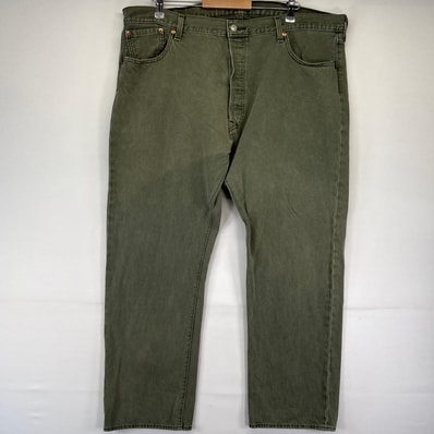 古着 リーバイス Levi's デニム パンツ 501 ボタンフライ カラーデニム ストレート 大きいサイズ W42×L30 グリーン系 メンズ