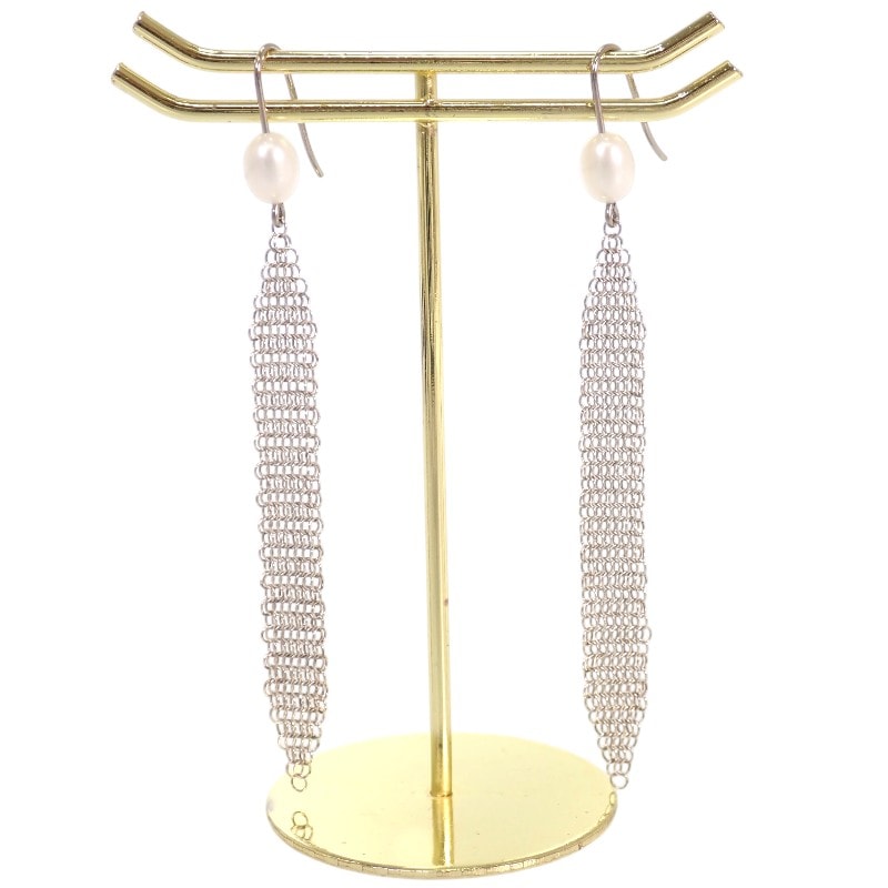 ティファニー TIFFANY&Co. メッシュ タッセル 60145952 ピアス シルバー925 パール シルバー レディース【中古】【Aランク】