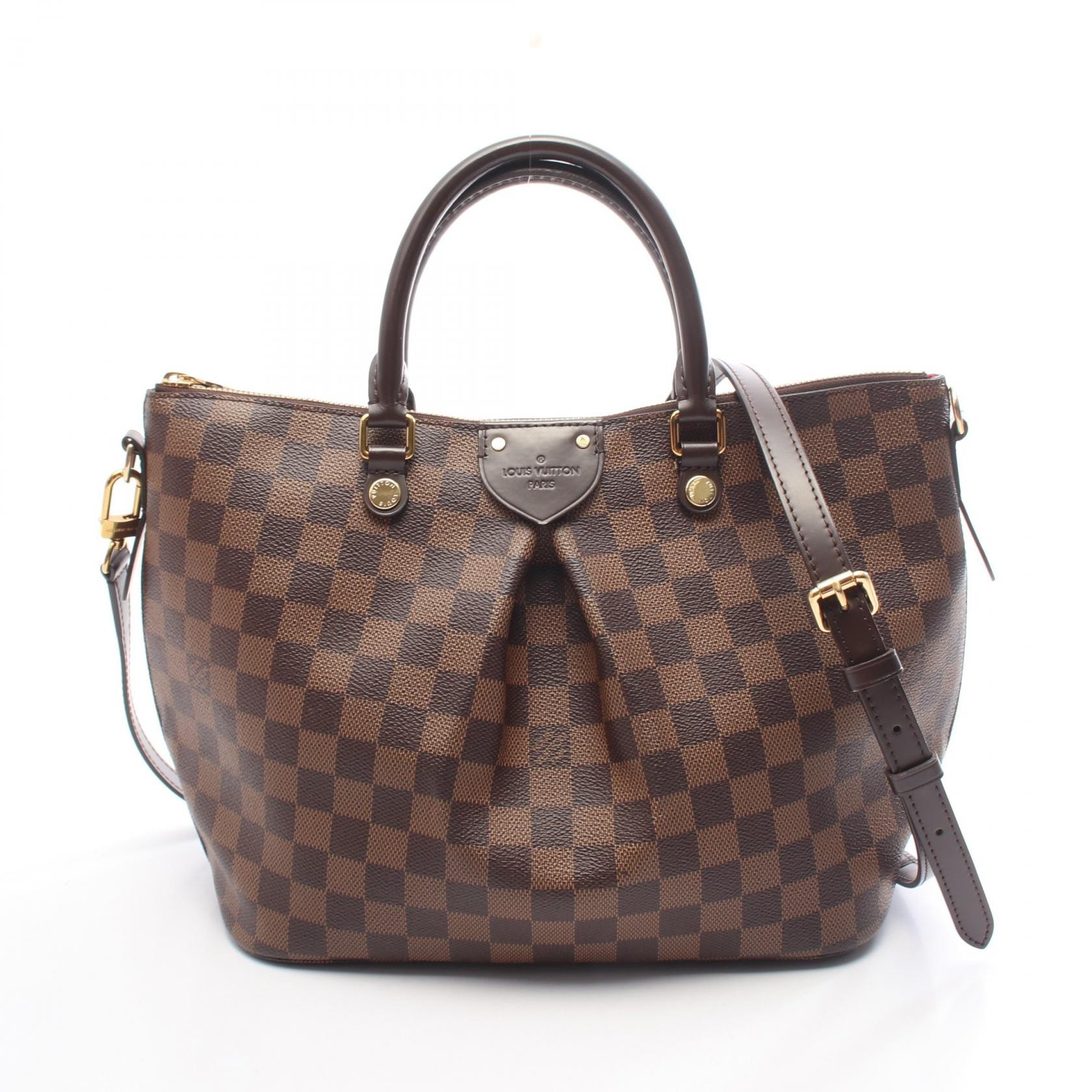 ルイ・ヴィトン LOUIS VUITTON シエナMM ダミエエベヌ 2WAY ハンドバッグ バッグ PVCコーティングキャンバス レザー レディース ブラウン系 N41546 【中古】
