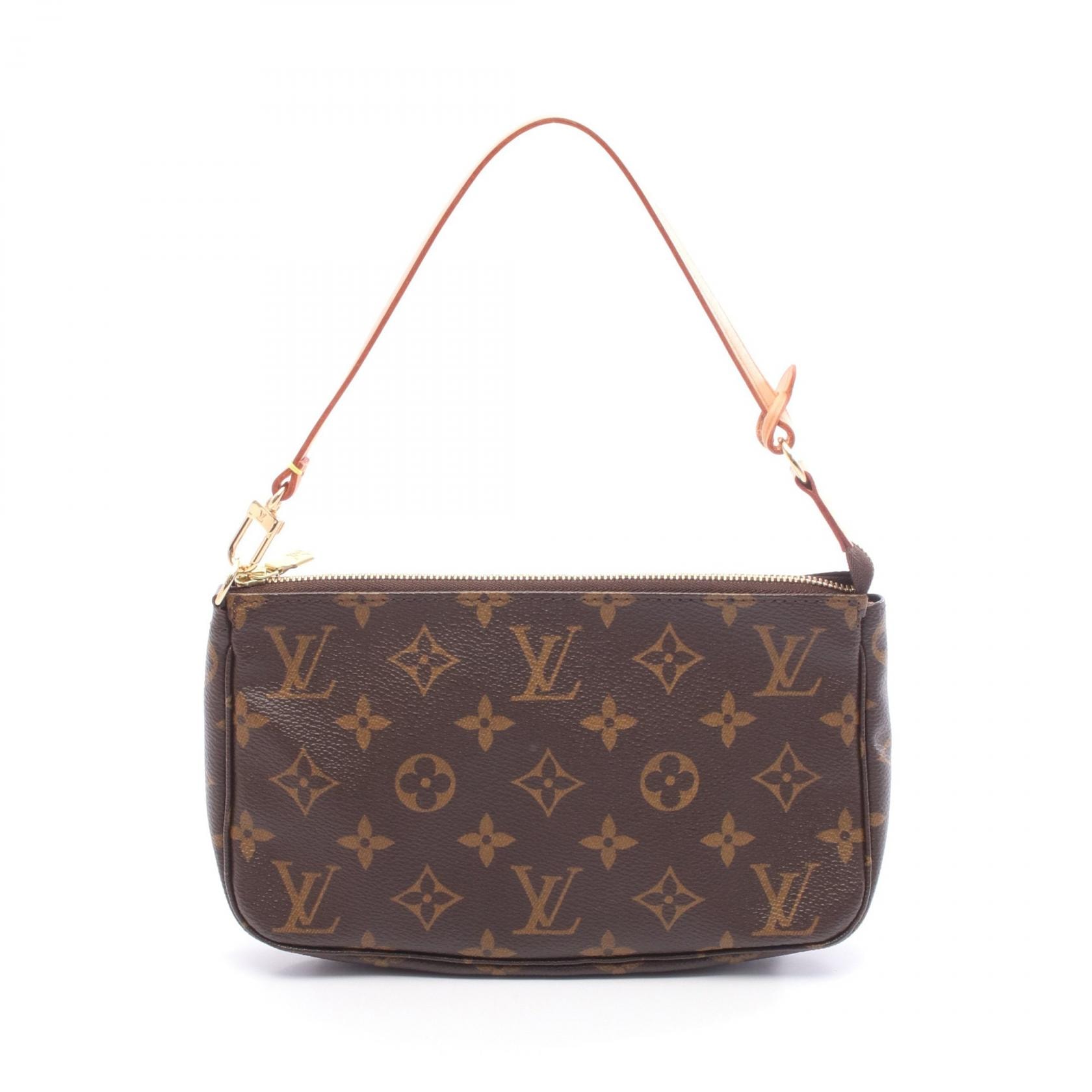 ルイ・ヴィトン LOUIS VUITTON ポシェットアクセソワール ハンドバッグ バッグ PVCコーティングキャンバス レザー モノグラム レディース ブラウン系 M51980 【中古】