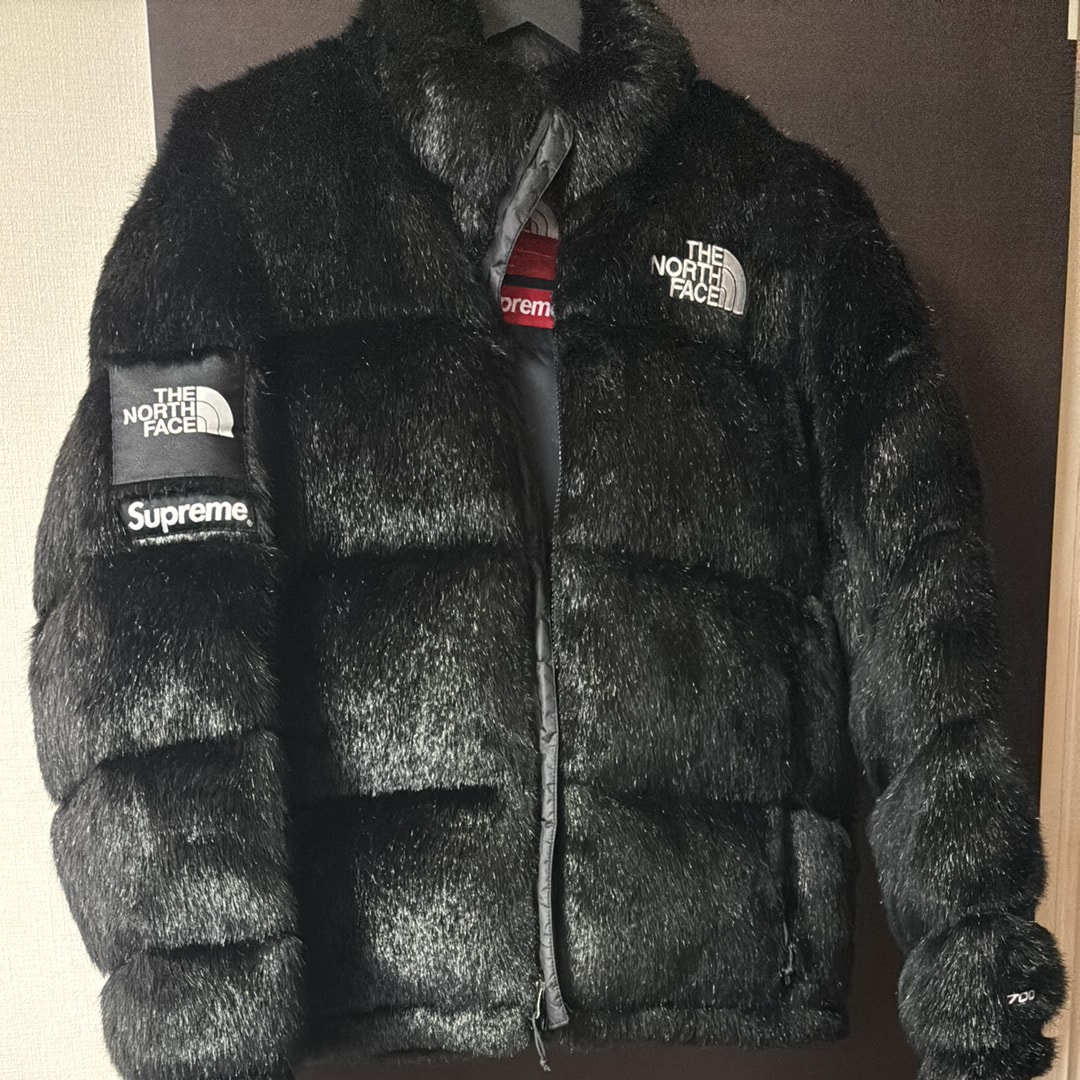 Supreme x The North Face Faux Fur Nuptse Jacket "Black"