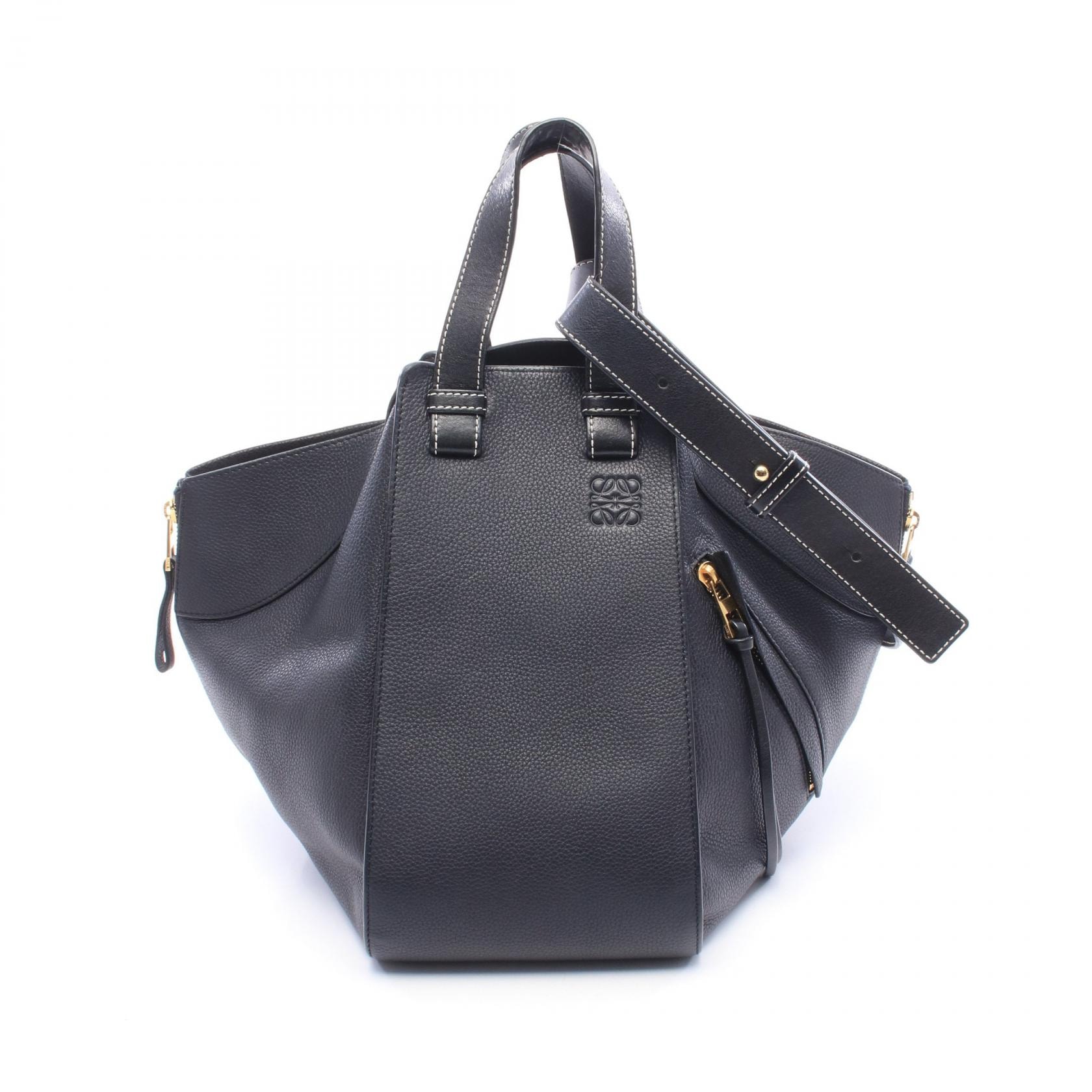 ロエベ LOEWE ハンモックバッグ ミディアム 2WAY ハンドバッグ バッグ レザー レディース ブラック系 【中古】
