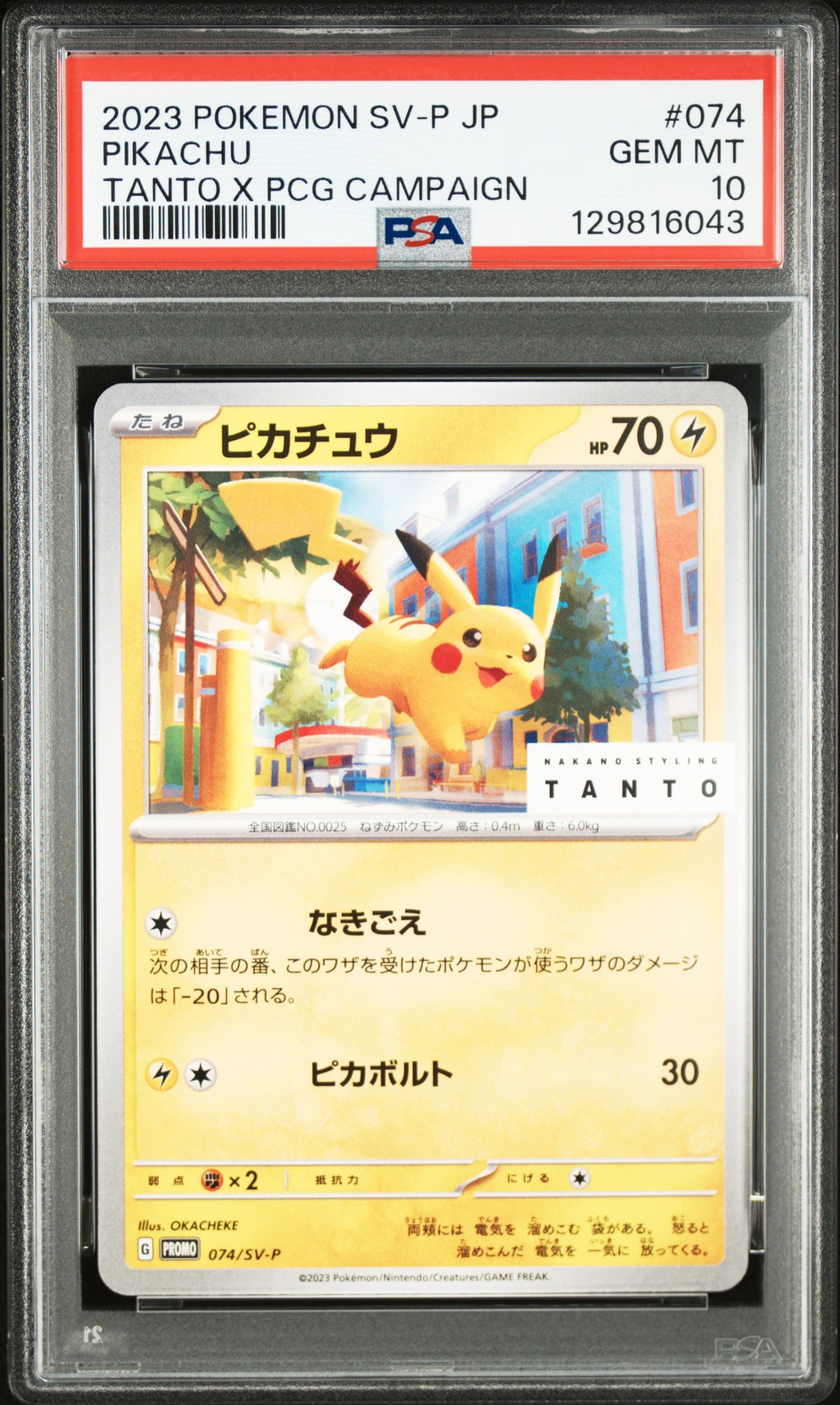 ピカチュウ プロモ NAKANO STYLING TANTO 074⁄SV-P ナカノ ポケカ
