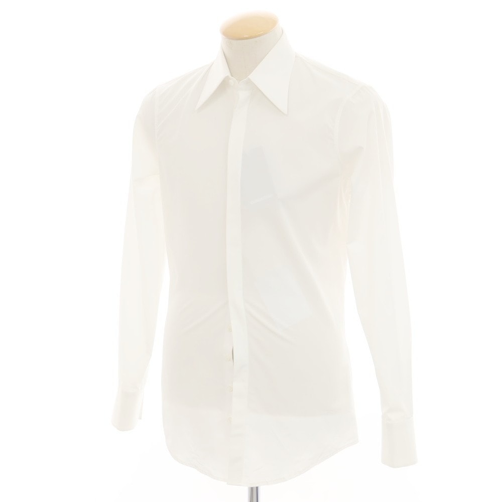 【中古】ディースクエアード DSQUARED2 コットン レギュラーカラー カジュアルシャツ ホワイト【サイズ42】【メンズ】