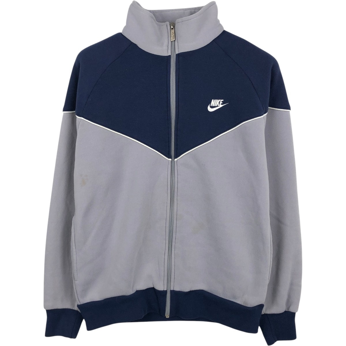 古着 90年代 ナイキ NIKE 銀タグ ツートン フルジップスウェットシャツ トレーナー メンズL相当 ヴィンテージ/eaa672520