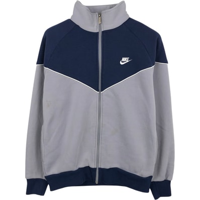 古着 90年代 ナイキ NIKE 銀タグ ツートン フルジップスウェットシャツ トレーナー メンズL相当 ヴィンテージ/eaa672520
