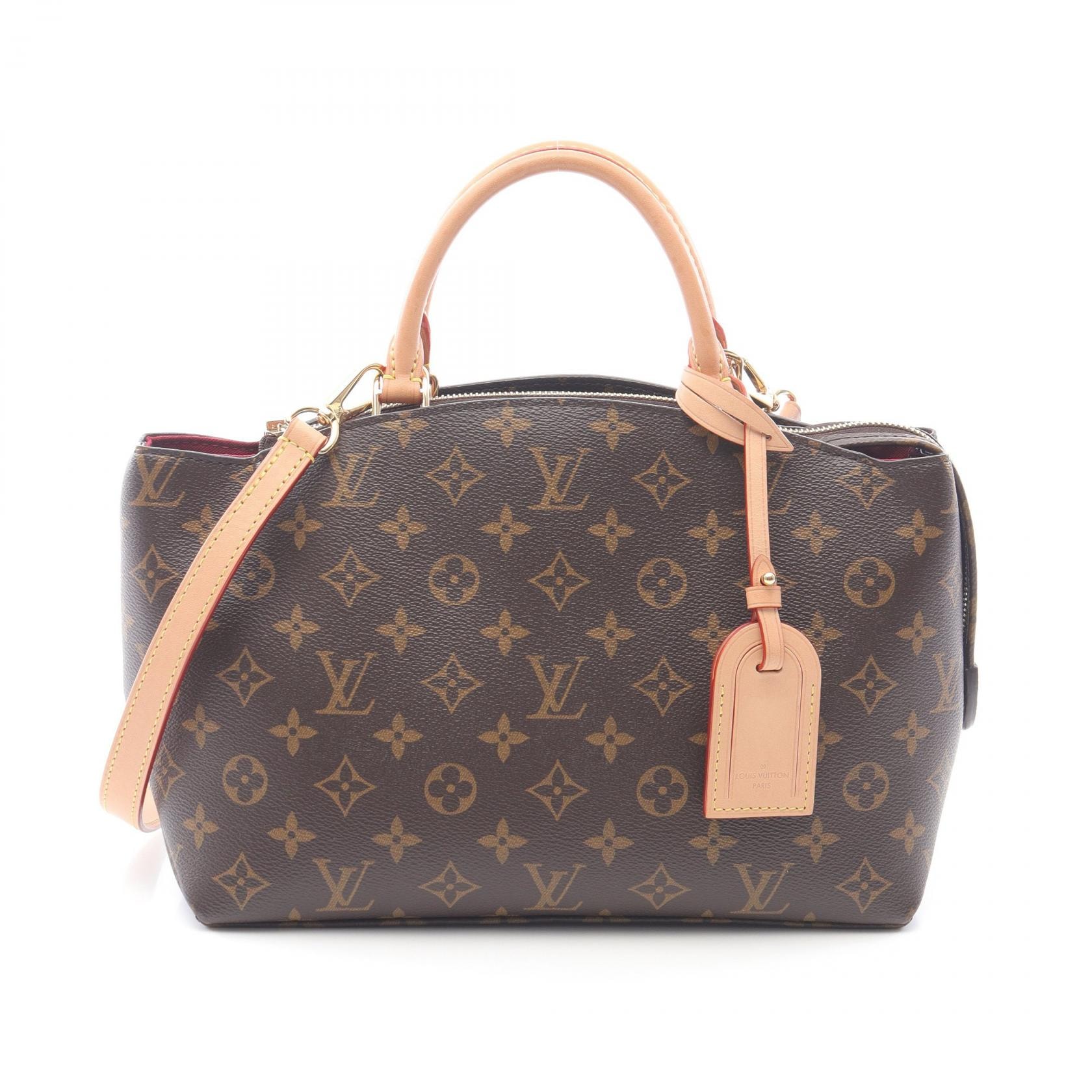 ルイ・ヴィトン LOUIS VUITTON プティ パレPM ハンドバッグ バッグ PVCコーティングキャンバス レザー モノグラム レディース ブラウン系 M45900 【中古】