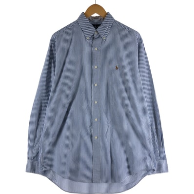 古着 ラルフローレン Ralph Lauren YARMOUTH 長袖 ボタンダウンストライプシャツ メンズL相当/eaa537186