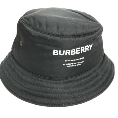 バーバリー BURBERRY ホースフェリー ロゴ 8044081 ハット帽 帽子 バケットハット ボブハット ハット ナイロン ブラック