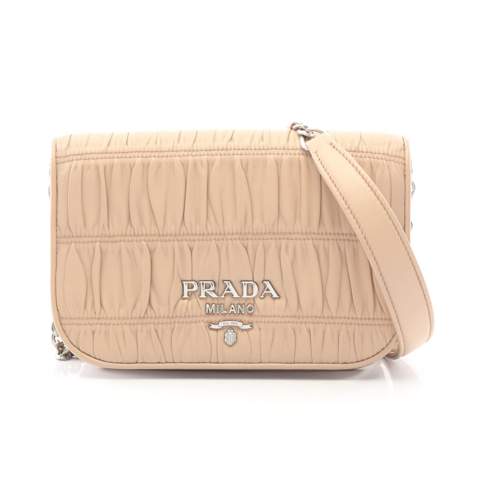 プラダ PRADA ショルダーバッグ バッグ レザー レディース ベージュ系 1BD137 【中古】