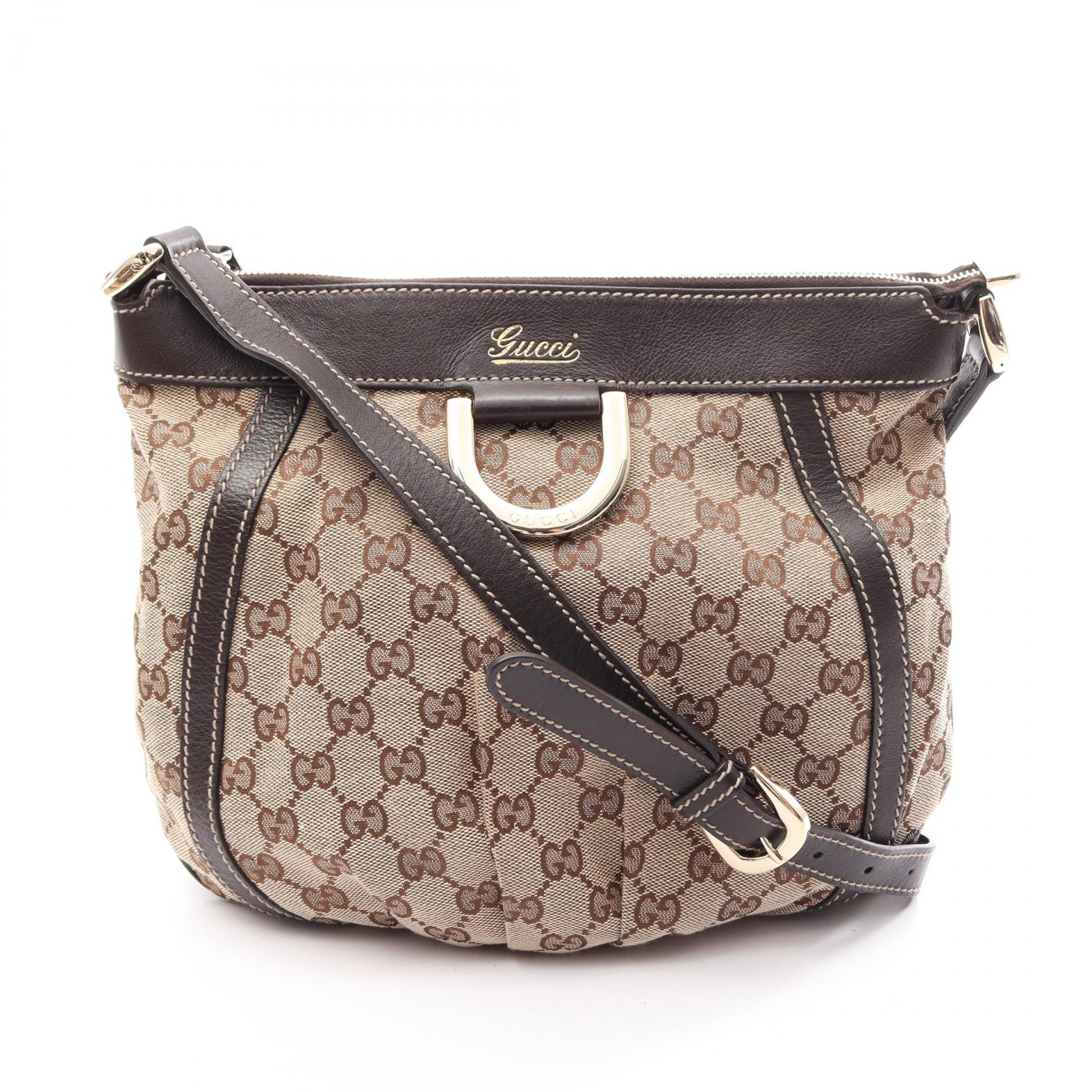 グッチ GUCCI アビー GGキャンバス ショルダーバッグ バッグ キャンバス レザー レディース ベージュ系 / ブラウン系 203257 【中古】