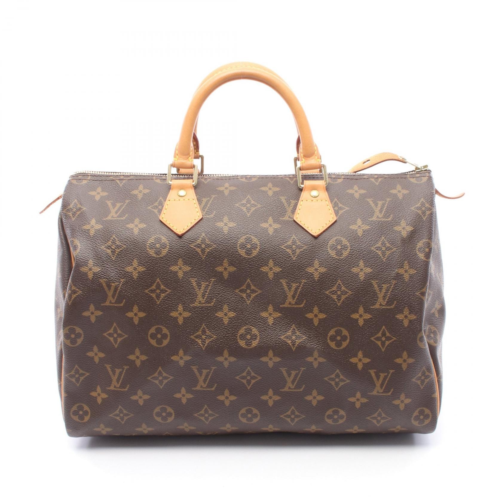 ルイ・ヴィトン LOUIS VUITTON スピーディ35 ハンドバッグ バッグ PVCコーティングキャンバス レザー モノグラム レディース ブラウン系 M41524 【中古】