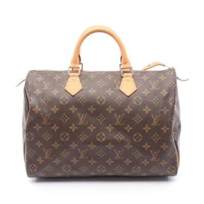 ルイ・ヴィトン LOUIS VUITTON スピーディ35 ハンドバッグ バッグ PVCコーティングキャンバス レザー モノグラム レディース ブラウン系 M41524 【中古】