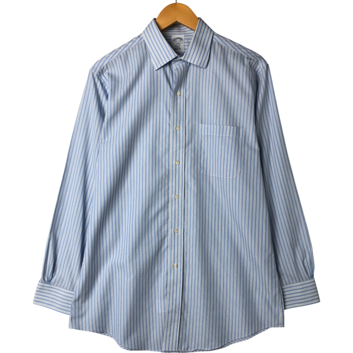 古着 ブルックスブラザーズ Brooks Brothers 1818 REGENT ワイドカラー 長袖 コットンストライプシャツ メンズM相当/eaa541770