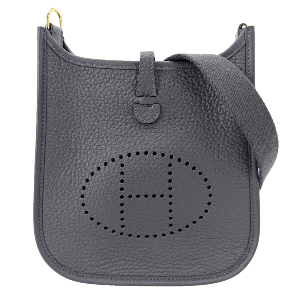 HERMES エルメス ショルダーバッグ エブリンTPM ポシェット 肩掛け 斜め掛け 小さめ K刻印 レザー ネイビー 紺 ゴールド金具 レディース 美品 2025年【中古品】