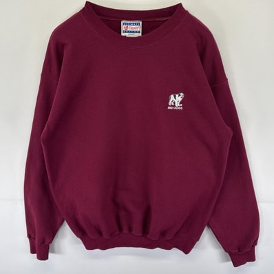 古着 ヘインズ Hanes スウェット トレーナー プルオーバー クルーネック BIG DOGS ワンポイントロゴ プリント M レッド メンズ