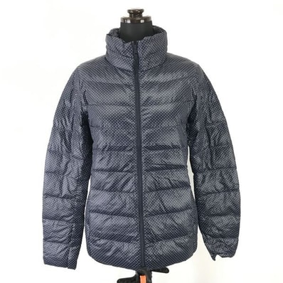 ユニクロ/UNIQLO★ドット柄/90%ダウンジャケット【レディースM/紺×白/navy blue×white】ジップアップ/Coats/Jackets/Jumpers◆cBH261