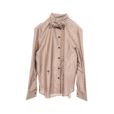 ディオール Dior ボウタイ フリル ドット 長袖 ブラウス 衣料品 トップス シルク レディース グレー系 311B05A6131 【中古】