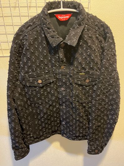 Supreme Hole Punch Denim Trucker Jacket "Black"