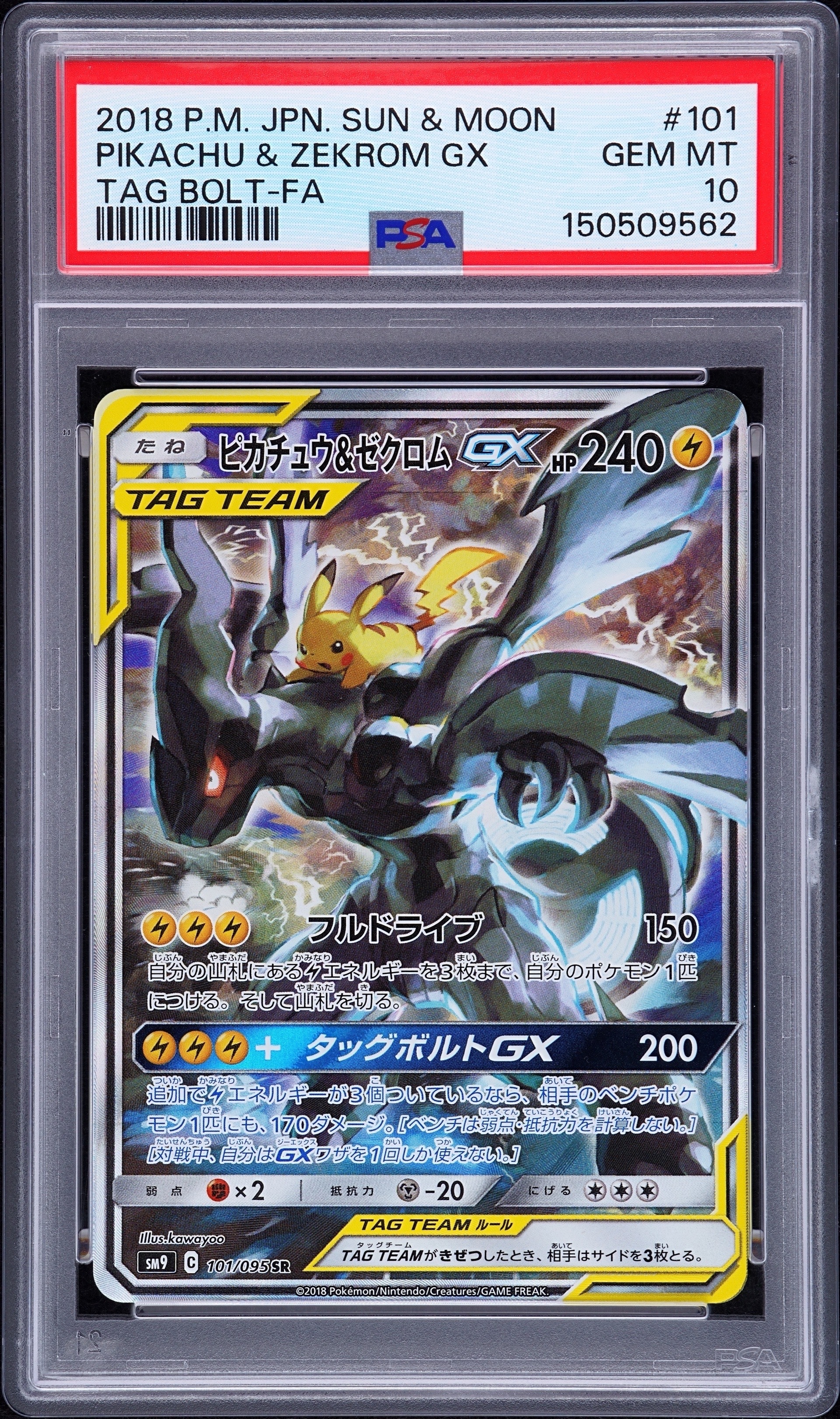 ピカチュウ&ゼクロムGX SR: SA [SM9 101/095](拡張パック「タッグボルト」)