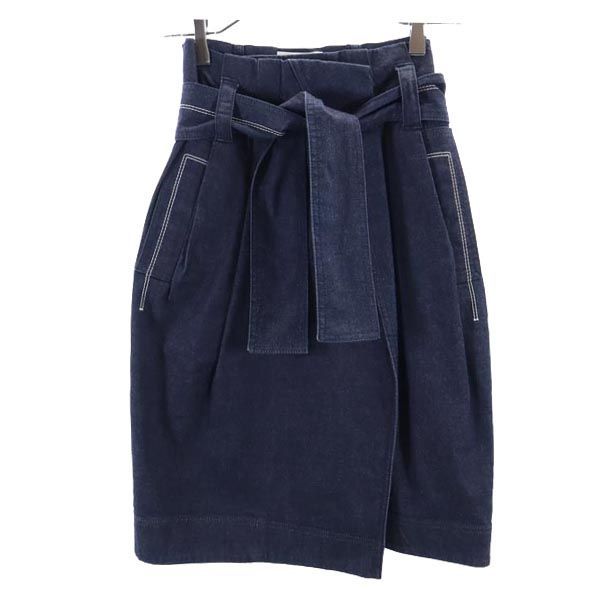 CELINE ミディ丈 ラップ デニムスカート