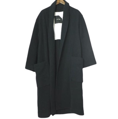 ATON エイトン 日本製 WOOL FLEECE ROBE COAT ウールフリースローブコート SCAGKW0909 02(M) NAVY ガウン アウター g24063