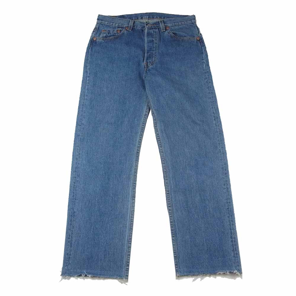 Levi's リーバイス デニムパンツ 501 USA製 スモールe ボタン裏520刻印 カットオフ デニムパンツ ジーンズ インディゴブルー系 W30L34【中古】