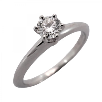 【6jdb0408-30】ティファニー リング ソリティア 1PD Pt950 プラチナ ダイヤモンド 0.31ct 9号【中古】レディース