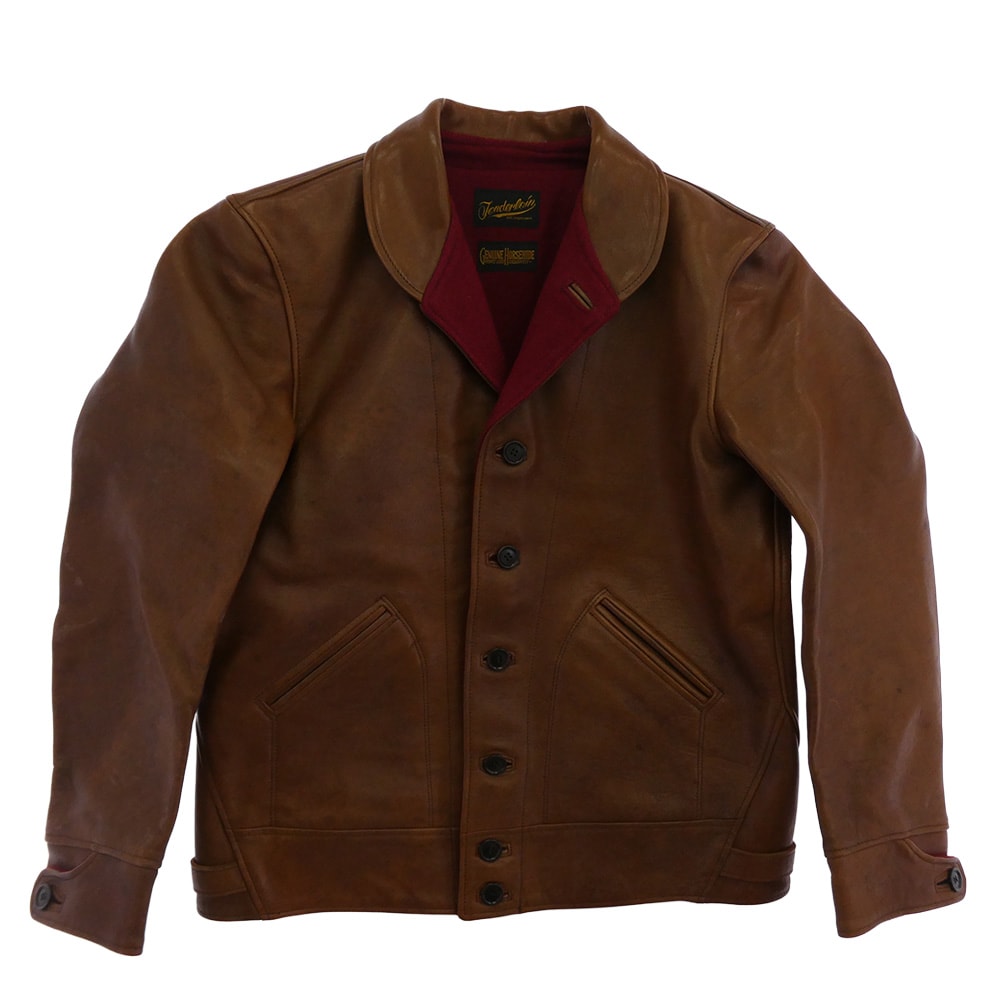 TENDERLOIN テンダーロイン レザージャケット T-HIDE S ホースハイド ショールカラー レザー ジャケット ブラウン系 M【美品】【中古】