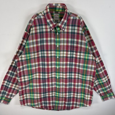 古着 ブルックスブラザーズ Brooks Brothers 長袖シャツ ボタンダウンシャツ 346 胸ポケ L ピンク系 マルチカラー メンズ