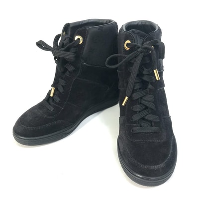 ルイヴィトン LOUIS VUITTON ハイカット モノグラム 靴 シューズ スニーカー スエード ブラック