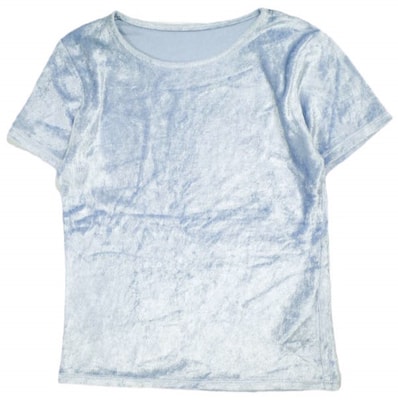 Ray BEAMS レイビームス 21SS ストレッチベロアTシャツ 63-04-0342-370 ONE SIZE BLUE 半袖 ベルベット カットソー トップス g25423