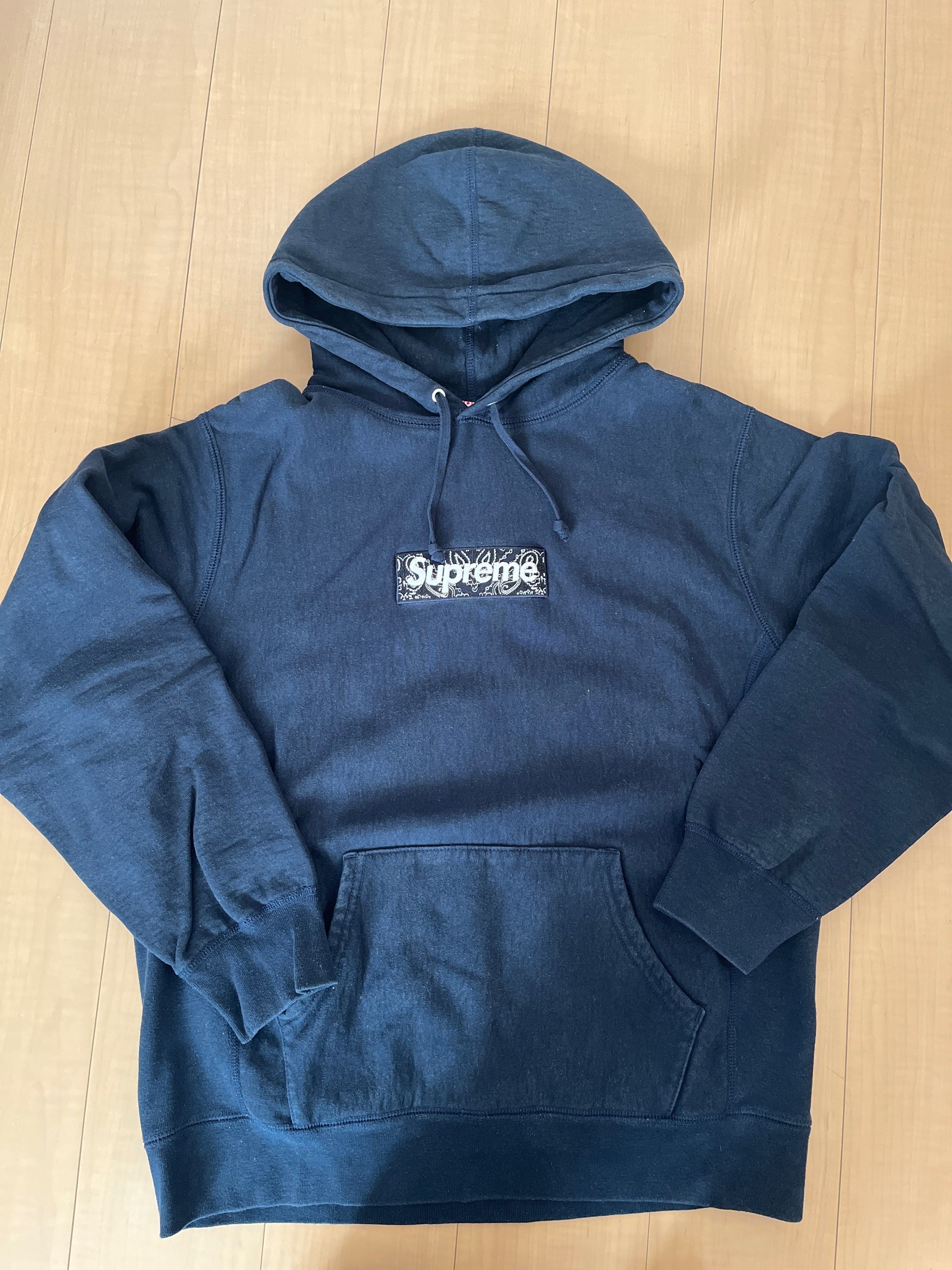 Supreme Bandana Box Logo Hooded Sweatshirt "Navy"