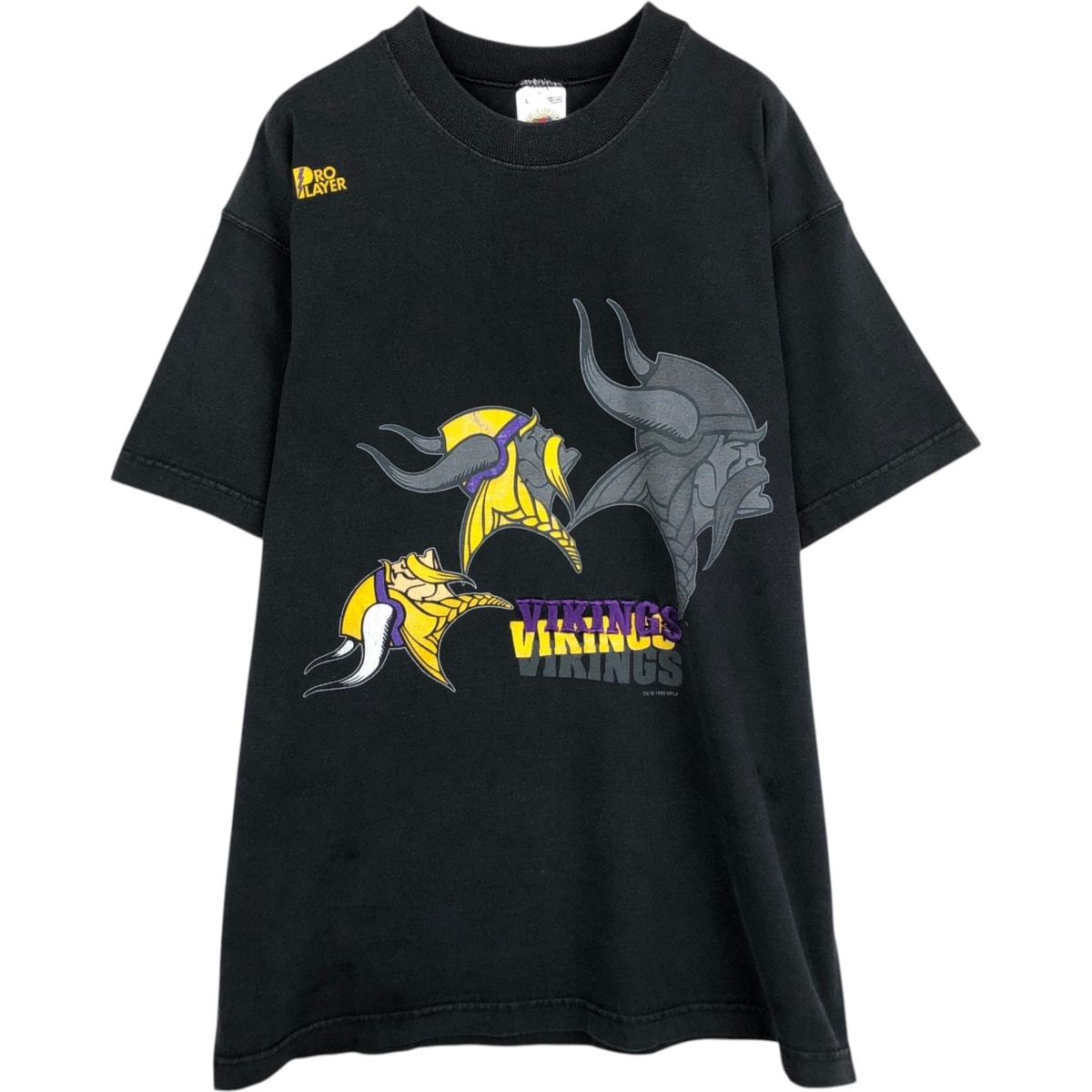 古着 90年代 フルーツオブザルーム FRUIT OF THE LOOM NFL MINNESOTA VIKINGS ミネソタバイキングス スポーツプリントTシャツ USA製 メンズL相当 ヴィンテージ/eaa629754