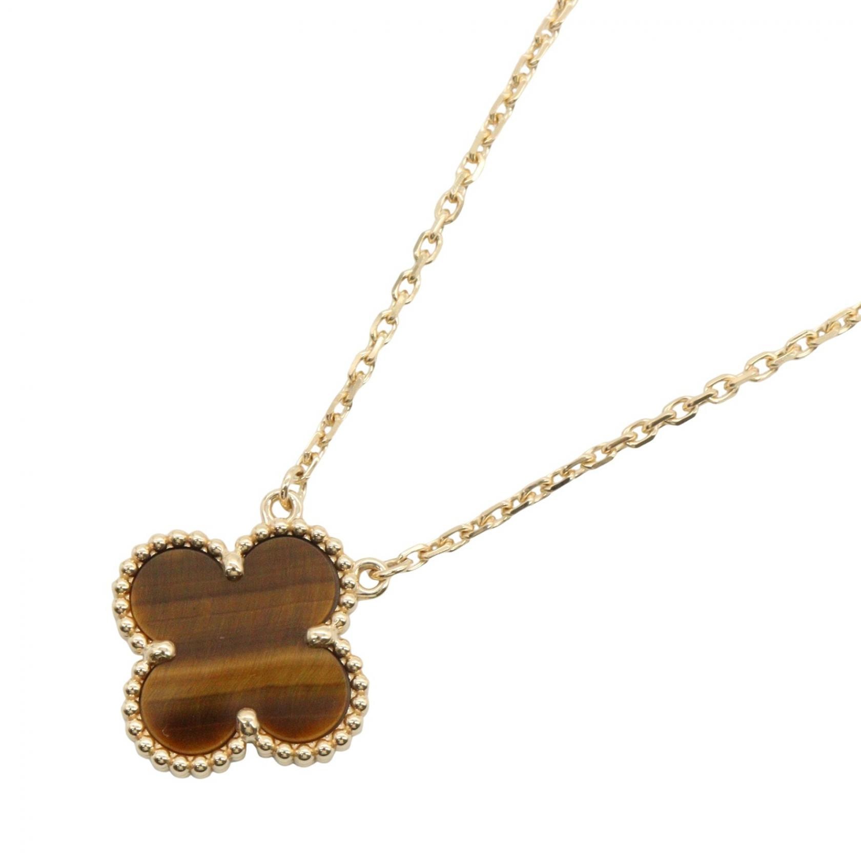 ヴァンクリーフ&アーペル Van Cleef & Arpels ヴィンテージアルハンブラ タイガーアイ ネックレス ネックレス ジュエリー K18(イエローゴールド) タイガーアイ レディース ゴールド系 / ブラウン系 VCARD38600