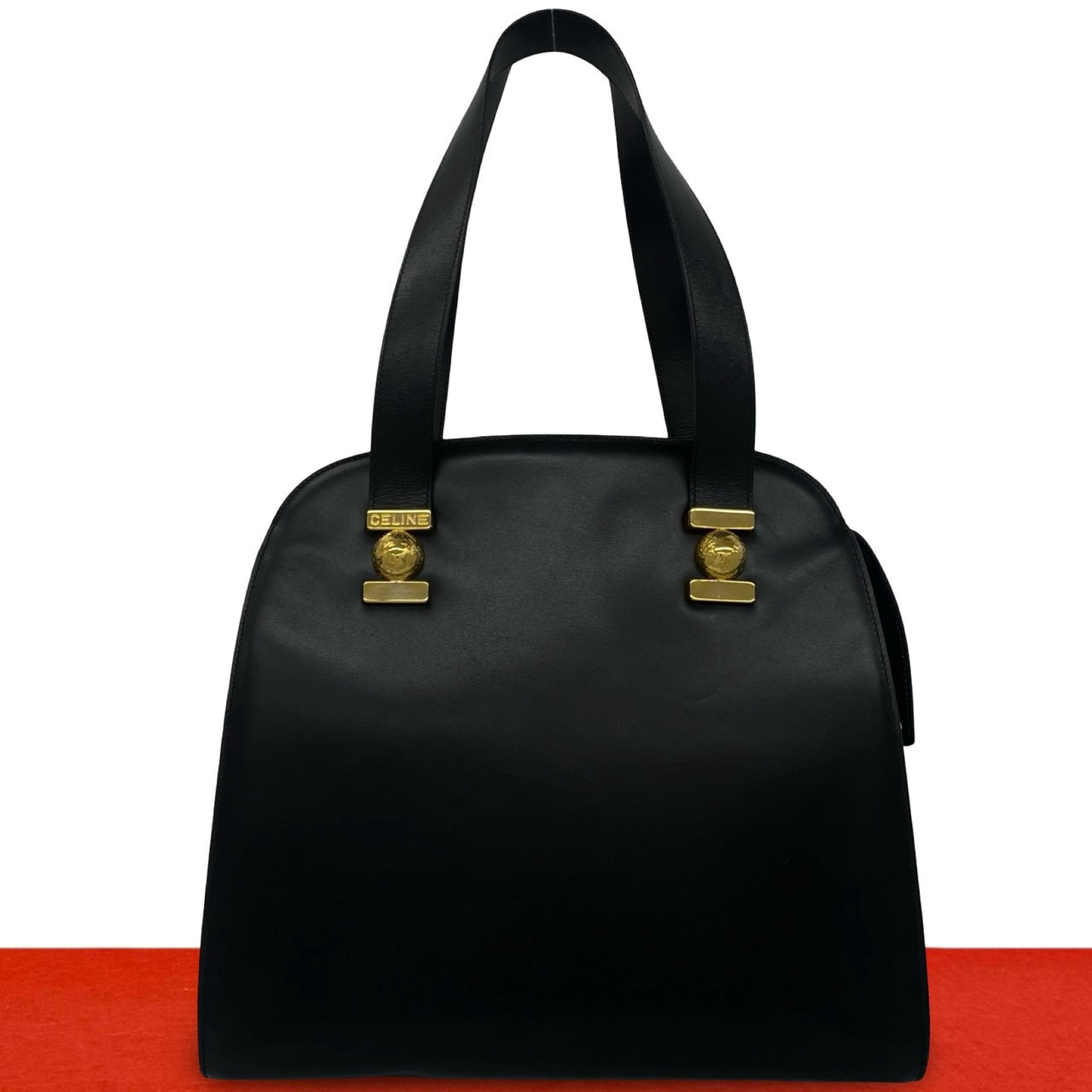 CELINE セリーヌ スターボール 金具 レザー ショルダーバッグ ブラック
 06421
