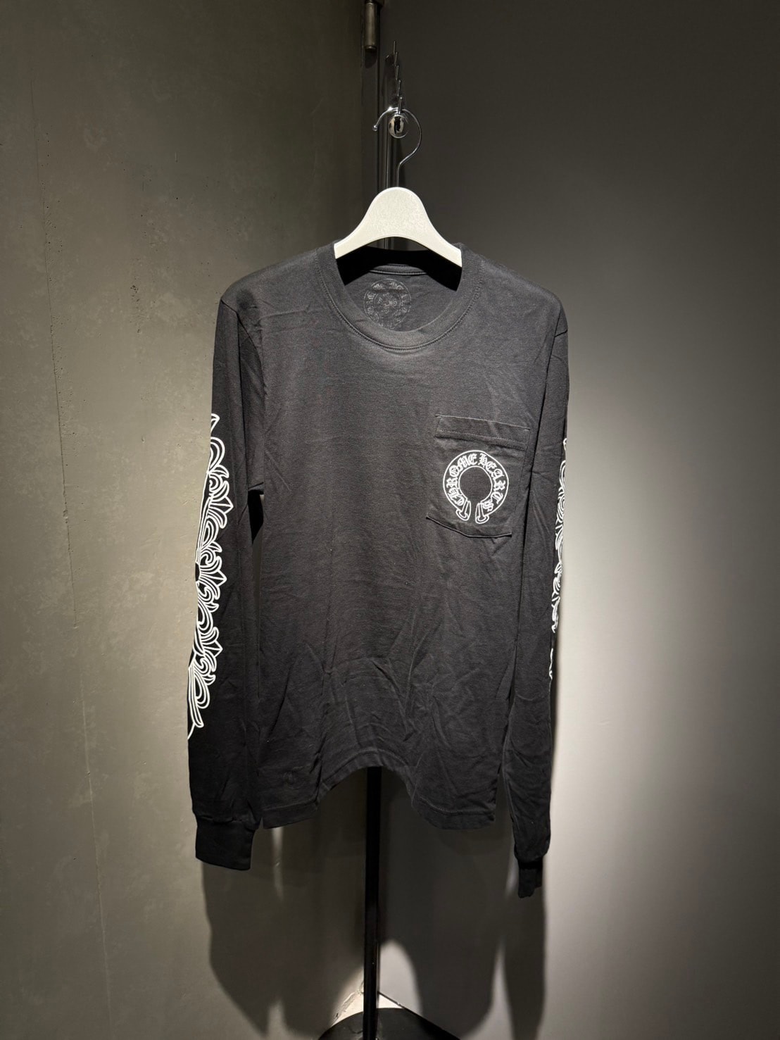 クロムハーツ フローラルクロス ロンT 長袖 Tシャツ ブラック
