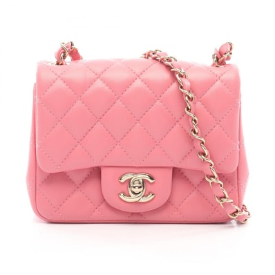 シャネル CHANEL ミニマトラッセ ショルダーバッグ バッグ ラムスキン(羊革) レディース ピンク系 【中古】