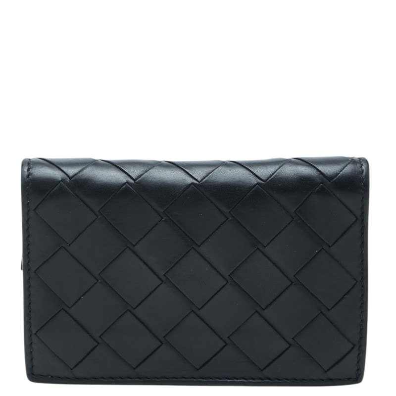 ボッテガヴェネタ イントレチャート コインケース 小銭入れ ブラック レザー レディース BOTTEGAVENETA 中古